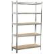 Стеллаж металлический BOOMHOUSE (БУМХАУС) безболтовой, в1800*ш1050*г400мм, 5 полок МДФ, серебристый, 291413 главное фото в маленьком размере