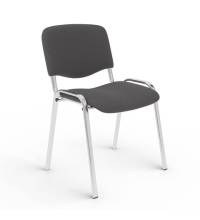 Стул для персонала и посетителей "ИЗО", хромированный каркас, ткань серая С-73, В-40