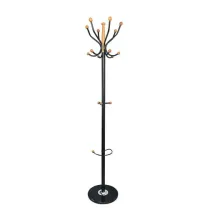 Вешалка-стойка  "CR-8243" на мраморном диске, металл, 6+3 крючка, цвет черный, 606438